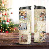 Beige & Groen 5 Fotosjabloon Kerstmis Thermosbeker