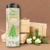 Beige & Groen 5 Fotosjabloon Kerstmis Thermosbeker