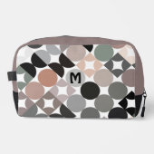 Beige Groen Grijs Zwart Mideeuwse cirkels Patroon Toilettasje (Voorkant)