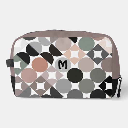 Beige Groen Grijs Zwart Mideeuwse cirkels Patroon Toilettasje (Voorkant)