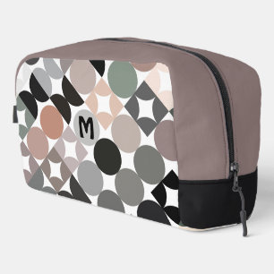 Beige Groen Grijs Zwart Mideeuwse cirkels Patroon Toilettasje