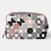 Beige Groen Grijs Zwart Mideeuwse cirkels Patroon Toilettasje (Achterkant)