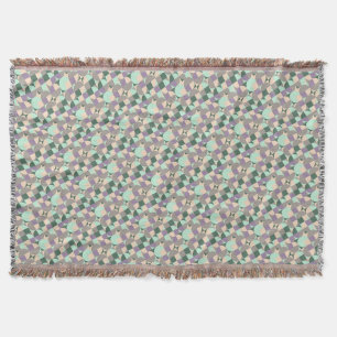 Beige groene abstract cirkelpatroon Gooi Deken