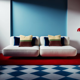 Beige, groene, Burgundy Colorblock Stripes Kussen