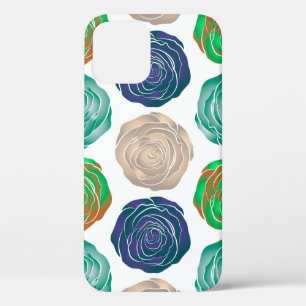 Beige, groene en violette florale naadloze patroon Case-Mate iPhone case