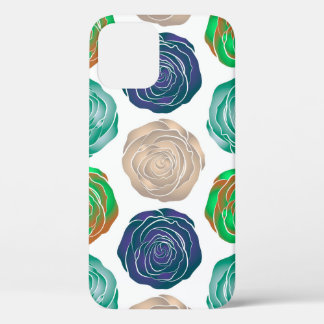 Beige, groene en violette florale naadloze patroon Case-Mate iPhone case