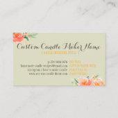 Beige Groene Kaars Soja Wax Zelfgemaakte Ambacht Visitekaartje (Achterkant)