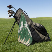 Beige Groene Witte Paard Golf Handdoek (Groen)