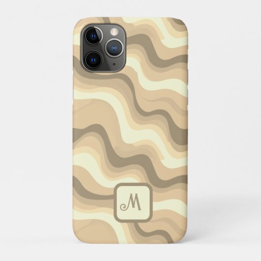 Beige Groovy retro esthetisch - Monogram Case-Mate iPhone Case (Achterkant)