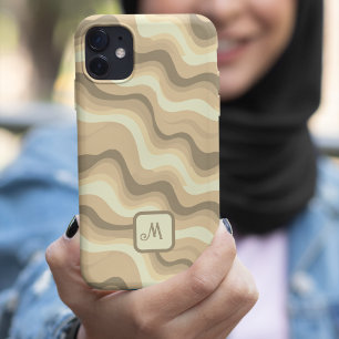 Beige Groovy retro esthetisch - Monogram Case-Mate iPhone Case