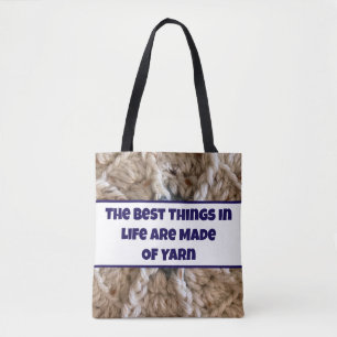 Beige Haakwerk BOHO-ontwerp Ambachtelijke Garenspr Tote Bag
