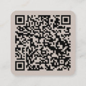 Beige hallo | QR-code Social Media Vierkante Visitekaartje (Achterkant)