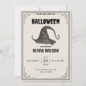 Beige  Halloween-feestuitnodiging Kaart (Voorkant)