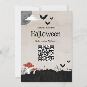 Beige Halloween Sale Marketing Kaart