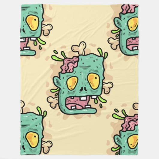 beige halloween zombie fleece deken (Voorkant)