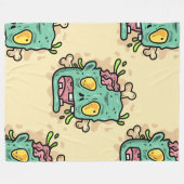 beige halloween zombie fleece deken (Voorkant (Horizontaal))