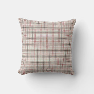 Beige Handgemaakte Tartan Plaid Stripes Patroon Kussen