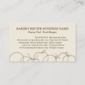 Beige handgemaakte vruchtenschetsbakkerijrecept visitekaartje (Achterkant)