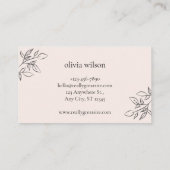 Beige Handwritding Wedding Agent Visitekaartje (Achterkant)