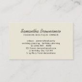 Beige Hanger Mode Stylist Visitekaartje (Achterkant)
