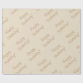 Beige, Happy Birthday. Cadeaupapier (Vlak)