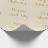 Beige, Happy Birthday. Cadeaupapier (Hoek)