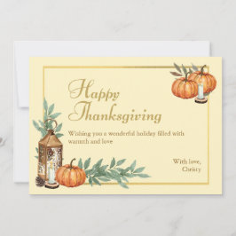 Beige Happy Thanksgiving Feestdagenkaart