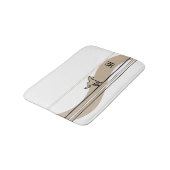 Beige hardloop paard ontwerp en initialen badmat (Gekanteld)