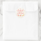 Beige Hartjes Bakken Dank Je Sticker (Tas)