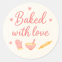 Beige Hartjes Bakken Dank Je Sticker