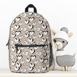 Beige Hartjes Rugzak