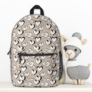 Beige Hartjes Rugzak