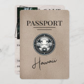 Beige Hawaii Passport Bewaar de datum Save The Date (Voorkant / Achterkant)