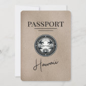 Beige Hawaii Passport Bewaar de datum Save The Date (Voorkant)