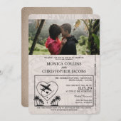 Beige Hawaii Passport bruiloft uitnodiging (Voorkant / Achterkant)