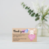 Beige Heart Cute Baby Bunny Rabbit Hartelijk dank Informatiekaartje (Staand voorkant)
