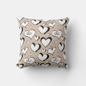 Beige Hearts Nursery Kussen (Voorkant)