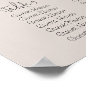 Beige Heaven Sent Gender Reveal Seating Chart Poster (Hoek)