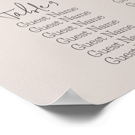 Beige Heaven Sent Gender Reveal Seating Chart Poster (Hoek)