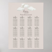 Beige Heaven Sent Gender Reveal Seating Chart Poster (Voorkant)