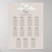 Beige Heaven Sent Gender Reveal Seating Chart Poster (Voorkant)