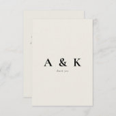 Beige Hedendaagse Boodschap Trouwen Dank u Bedankkaart (Voorkant / Achterkant)