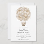 Beige Heet Luchtballon Boho Baby Shower Uitnodigin Kaart (Voorkant)