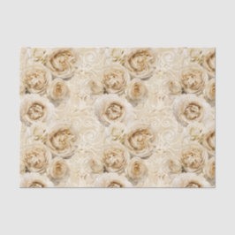  Beige Heirloom-Rozen met Damask Floral Tissuepapier