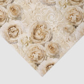  Beige Heirloom-Rozen met Damask Floral Tissuepapier (Detail)