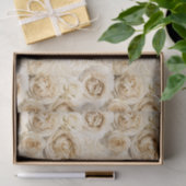  Beige Heirloom-Rozen met Damask Floral Tissuepapier (Geschenk)