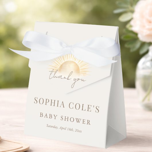 Beige Here Comes The Son Baby Shower Bedankt Bedankdoosjes