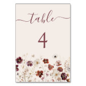 Beige herfst bloem bruiloft kaart (Voorkant)