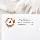 Beige Herfst Bloem Retour Adres Label (Insitu)