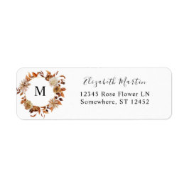 Beige Herfst Bloem Retour Adres Label